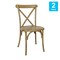Flash Furniture HERCULES Commercial Chestnut Indoor/Outdoor Wood Look Resin Cross Back Chair, 2PK 2-L-9-M2-CHSNT-GG - alternate 3